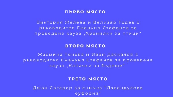 Младежи от Чирпан и Петрич с награди от конкурс за доброволчество