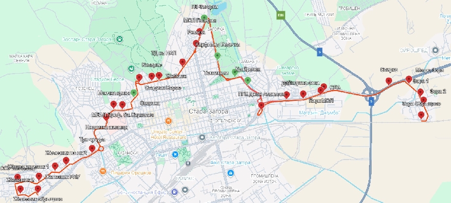 Нова автобусна линия № 71 за първи път ще свърже кварталите  Железник  и  Зора  със Стадиона и Аязмото