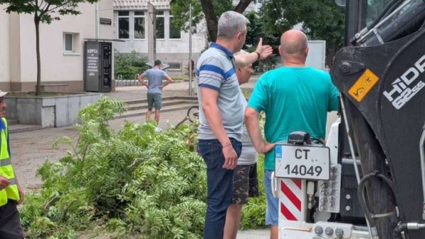 Община Стара Загора: Няма сериозни щети след бурята, 7 екипа и 2 вишки работят от сутринта на терен