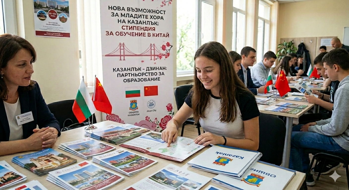 Нова възмажност за младите хора в Казанлък: стипендия за обучение в Китай