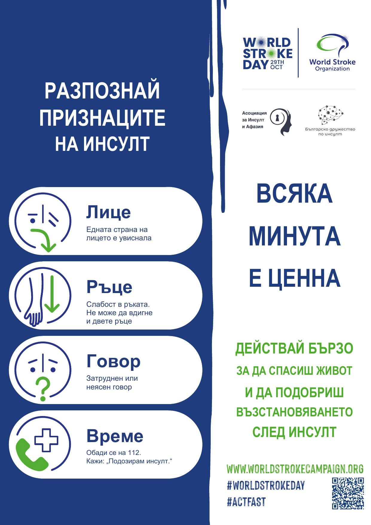 Стара Загора се включва в кампанията  Всяка минута е ценна  по повод Световния ден за борба с инсулта