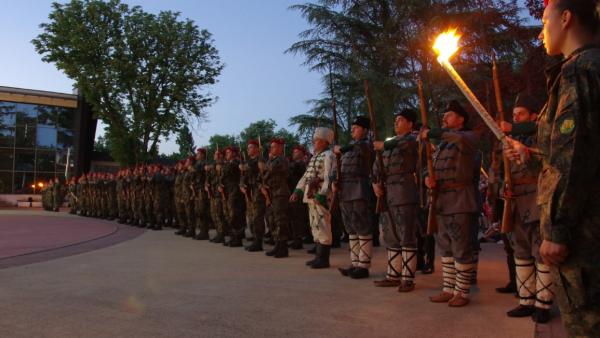 Тържествена заря - проверка  в Казанлък по повод Деня на Ботев