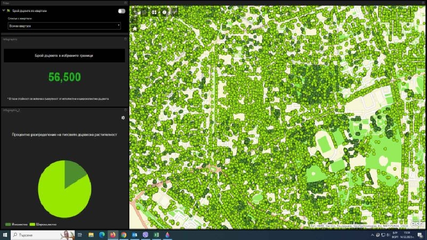 Сливен вкара 56 000 дървета в дигитална карта на дървесната растителност